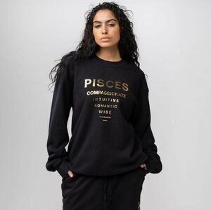 New • Back Bone Pisces Black Sweatshirt